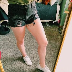 express ripped jean shorts
